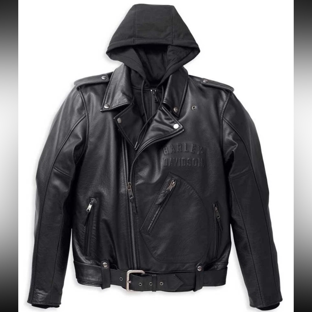 Harley Davidson Men's Potomac 3-In-1 Black Cowhide Leather Jacket Size S Nwt